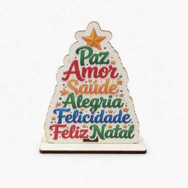Imagem de Kit 5 Lembrancinha Árvore Natal Pequena Adesivada 10x8 Decoração Natal