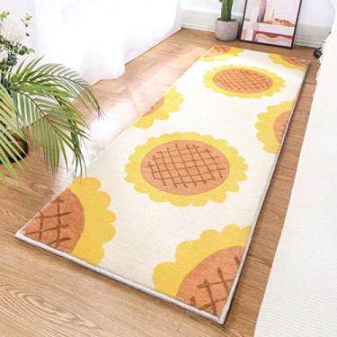 Imagem de Tapete de área para quarto, cabeceira, girassol, antiderrapante, tapete macio lavável para sala de estudo, varanda, quarto das crianças, cozinha, banheiro, 60 cm