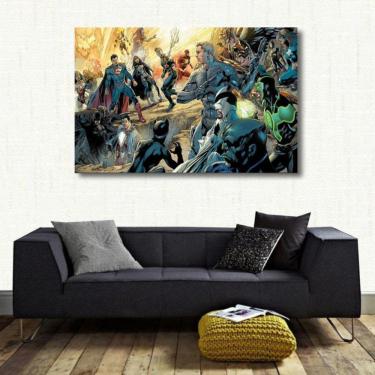 Imagem de Quadro decorativo Heróis Quadrinhos com Tela de Tecido