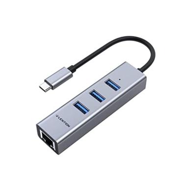 Imagem de LENTION USB C a Hub USB 3.0 de 3 Portas, Ultra Slim com Gigabit Ethernet Compatível 2021-2016  Pro 13/15/16, Novo  Air/ Pro, book, Mais, Adaptador de 