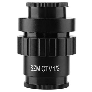 Imagem de Yanmis Lente Auxiliar 0,5X C-Mount 1/2 CTV Adaptador Objetivo Lente Objetiva para Câmera Digital Microscópio Estéreo Trinóculo Preto
