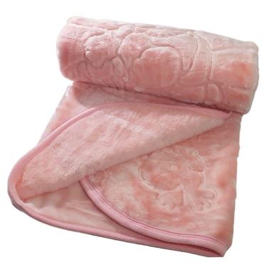 Imagem de Cobertor Bebe Frio Intenso Menina Urso 0,90cmX1,05m Toque Macio Antialergico