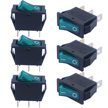 Imagem de mxuteuk 6Pcs Ac110V/120V Rocker Switch Luz Verde Iluminado Snap-In Switch Power Spst, Uso Para Eletrodomésticos Equipamento Industrial Mxu3-101Ng Led Verde De 3 Pinos Ligado-Desligado