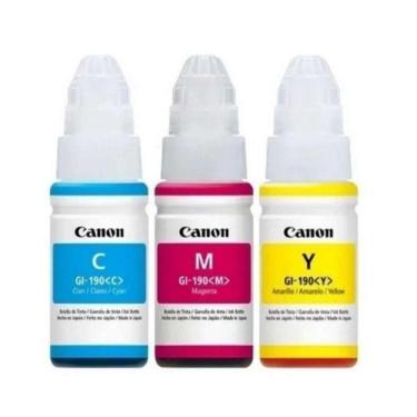 Imagem de Kit 3 Refil Tinta Canon G190 G3110 G4100 G3100 C Y M