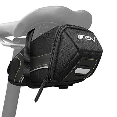 Imagem de BV Bolsa de bicicleta com alça com material refletivo – bolsa de selim espaçosa com divisória separada para itens pequenos e espaço para todos os seus itens essenciais – Bolsa de bicicleta com gancho