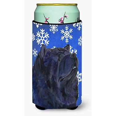 Imagem de Caroline's Treasures SS4639TBC Chow Inverno Flocos de Neve Feriado Longo Menino Bebidas Isolador de Bebidas Isolador Hugger, Menino Alto, Multicolorido