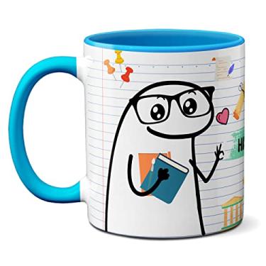 Imagem de Caneca Professor De História Frase Prestem Atenção Flork (Azul)