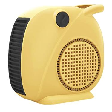 Imagem de XD Designs Aquecedor de ventilador vertical, aquecedor elétrico portátil de cama, aquecimento pessoal de baixa energia de 1800 W com 2 configurações de calor/ventilador de sopro frio, proteção de filtro e superaquecimento, amarelo