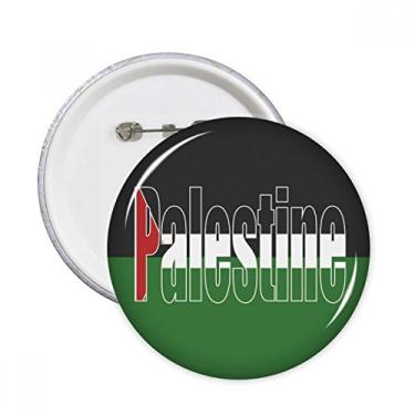 Imagem de Broche redondo com nome da bandeira do país da Palestina com emblema de botão, 5 peças