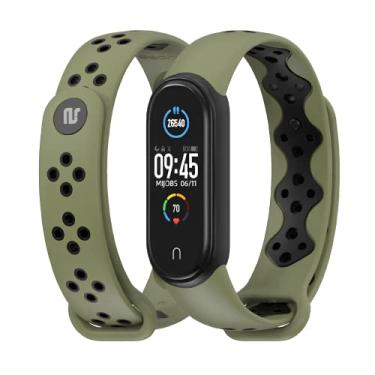 Imagem de Nandos-Store - Pulseira NSmart compatíveis com MI BAND 1/2/3/4/5/6/7/8 (MI BAND 5, Verde Militar com Preto NK)
