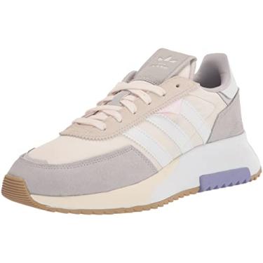 Imagem de adidas Originals Retropy F2 Tênis feminino, Giz branco/branco/roxo claro, 9.5