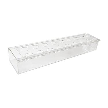 Imagem de Vaso de flor de acrílico, vaso de flor retangular, vaso de floreira vaso de arte decorativa, suporte de planta hidropônica para mesa de jantar em casa , 40x10x6,5cm 18 Furos