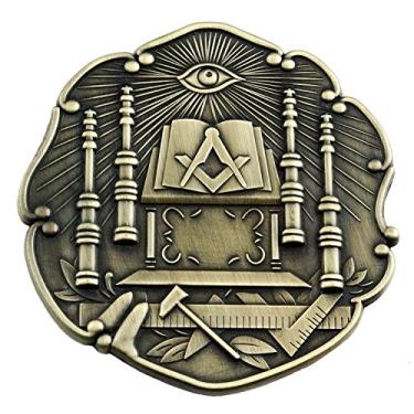 Imagem de Emblema automático maçônico Altar & Columns - [Latão antigo] [Altura de 76 cm]