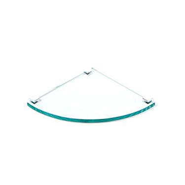 Imagem de Porta Shampoo de Canto Curvo em Vidro Incolor Lapidado - Aquabox - 20cmx20cmx10mm