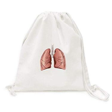 Imagem de Organ Lung Mochila de lona com cordão e ilustração humana