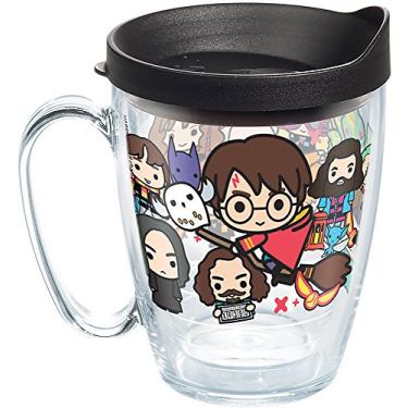 Imagem de Copo térmico Tervis Harry Potter, tampa preta, caneca de 470 ml, transparente