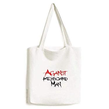Imagem de Against Keyboard Man Art Deco Gift Fashion Tote Canvas Bag Shopping Satchel Casual Bolsa