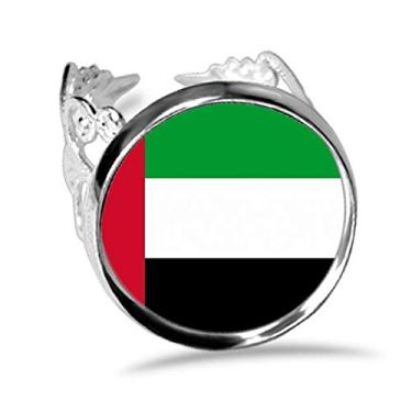 Imagem de DIYthinker Anel de noivado ajustável com a bandeira nacional dos Emirados Árabes Unidos