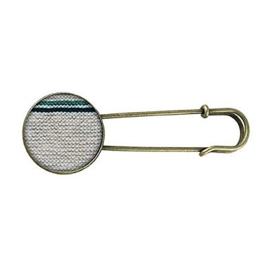 Imagem de Broche de metal retrô abstrato de malha de linho em tecido