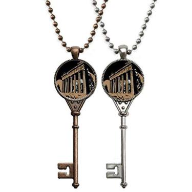 Imagem de OFFbb-USA Acrópole grega Atenas Antiga Chaveiro Colar Pingente Joias Decoração Casal