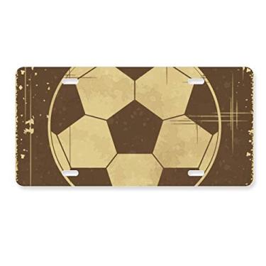 Imagem de DIYthinker Ilustração esportiva de futebol com estampa preta, placa de automóvel, etiqueta de aço inoxidável