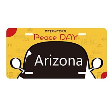 Imagem de DIYthinker Arizona - Placa de carro com mapa dos Estados Unidos da América