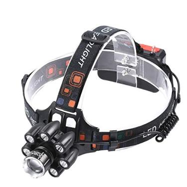 Imagem de N/H Farol de LED – Zoomable Ultra Brilhante, 8 modos de iluminação, LED branco e verde/roxo/vermelho, resistente à água, lâmpada de cabeça recarregável USB perfeita para corrida, acampamento, caminhada e mais