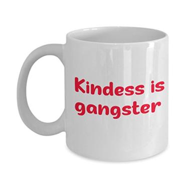 Imagem de Caneca de café Kindness is Gangster – Caneca Kindness is Gangster – Caneca divertida de chá de cacau quente – ideia de de Natal