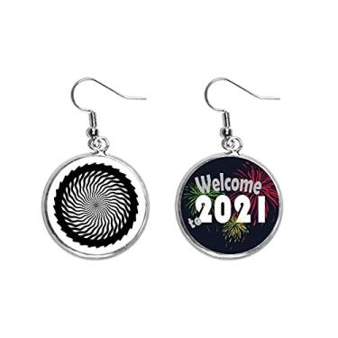 Imagem de Illusion Line Repeat Ripple Orelha Pingentes Brincos Joias 2021 Blessing