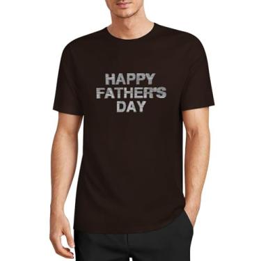 Imagem de CHAIKEN&CAPONE Camisetas masculinas, lisas para homens, camisetas para o dia dos pais, homens, gola drapeada, manga curta, algodão, Estilo marrom-escuro, P