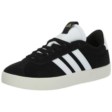 Imagem de adidas Tênis feminino Vl Court 3.0, Preto/branco/dourado metálico, 6.5