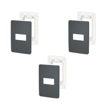 Imagem de 3 Placa/Espelho 1 Mod Stellar Black 4x2 S730101294 Orion Schneider