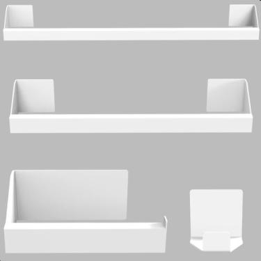 Imagem de Kit Acessórios Para Banheiro Branco 4 Peças Master Slim DF - MetalCrom