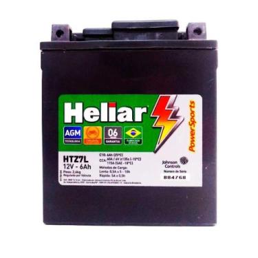 Imagem de Bateria Moto Heliar Htz7 Twister Tornado Falcon CB 300 Fazer