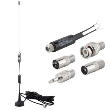 Imagem de Kaunosta Antena FM base magnética antena de rádio FM com conector adaptador PAL BNC de 3,5 mm e 75 a 300 Ohm para rádio Pioneer Onkyo Yamaha Marantz Indoor Digital HD Radio FM