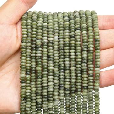 Imagem de BONNY BOXX 1 fio (150 peças) natural 2 * 4 mm contas de jade canadense Rondelle, contas de pedra de disco de ábaco natural, contas soltas de pedras preciosas espaçadoras para pulseira faça você mesmo