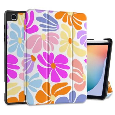 Imagem de DONGKE Capa para Samsung Galaxy Tab S6 Lite 10,4 polegadas 2024/2022/2020, suporte de três dobras + suporte para caneta S + despertar/hibernar automático + capa traseira com suporte protetor de TPU