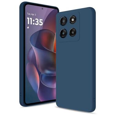 Imagem de Btstring Capa para Motorola Moto G Stylus 5G 2025, capa de silicone macio com proteção de câmera atualizada, capa fina à prova de choque com forro de microfibra antiarranhões, azul