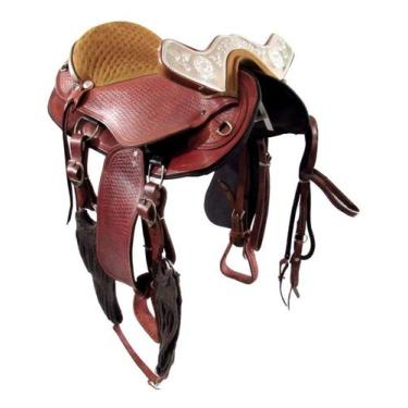 Imagem de Arreio Chapeado Havana De Cabeça Completo Em Inox Chapa Tropeiro Imper