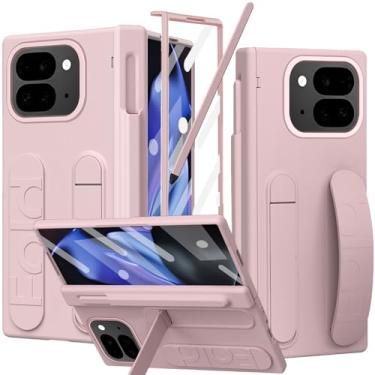 Imagem de YQODSZ Capa dobrável para Google Pixel 10 Pro com suporte para caneta S e Stylus, capa de telefone com alça de mão com suporte, proteção de dobradiça, protetor de tela, capa de alça de pulso para