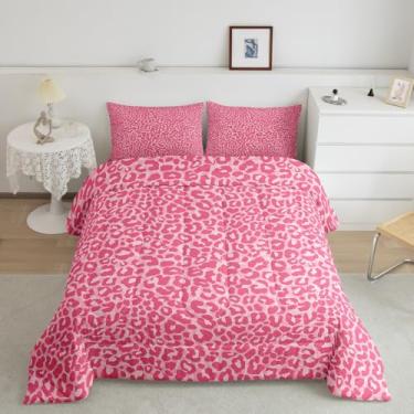 Imagem de Erosebridal Conjunto de edredom King Size com estampa de leopardo - 3 peças, estampa de guepardo, sexy, macio e fofo, para meninas e mulheres, com 2 fronhas, decoração de quarto leve
