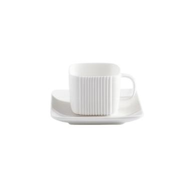 Imagem de SHIIANN Copos de café expresso de porcelana de 118 ml com pires, mini canecas de café Demitasse, copo de dose de café expresso - Branco