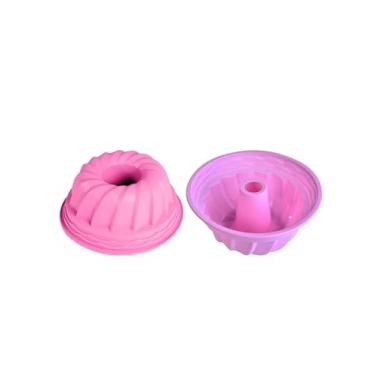 Imagem de Forma de Pudim Bolo Doces 23x10cm em Silicone Rosa