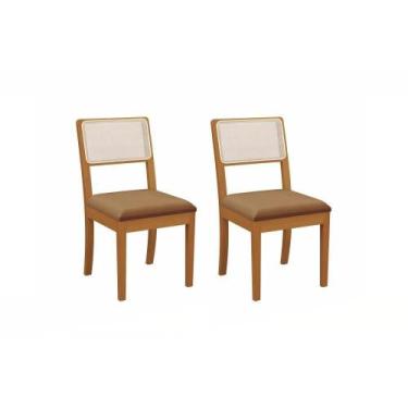 Imagem de Par De Cadeiras Em Madeira Maciça Kappesberg Lola Caramelo Intense Tel