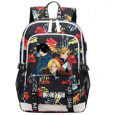 Imagem de Mochila escolar Fullmetals Alchemists Anime para crianças