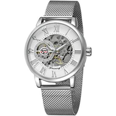 Imagem de Moda Relógio Mecânico Automático Relógio Masculino Rede Corrente Vida À Prova D' Água Mostrador Transparente Aço Inoxidável Pulseira De Metal Masculino Casual Vidro Mineral Temperado Espelho Bouti