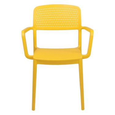 Imagem de Cadeira Tramontina Serena Em Polipropileno Com Braços Cor Amarela 92097000