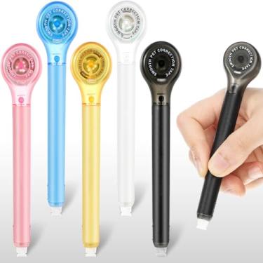 Imagem de Gersoniel Pacote com 5 canetas de correção, fita de tinta corretiva, proteção push-pull, aplicador fácil de usar para material de escritório escolar, 0,5 x 236 polegadas (cores brilhantes)