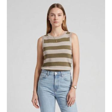 Imagem de Blusa Feminina Listrada Em Tricot Sea Surf Bege, G, Bege