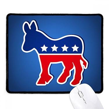 Imagem de America Donkey Emblema Partido Democrático Mousepad Borda costurada Tapete de borracha para jogos
